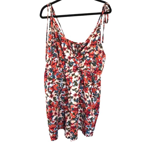 Floral Sleeveless Summer Romper With Adjustable Straps - Picture 1 of 10